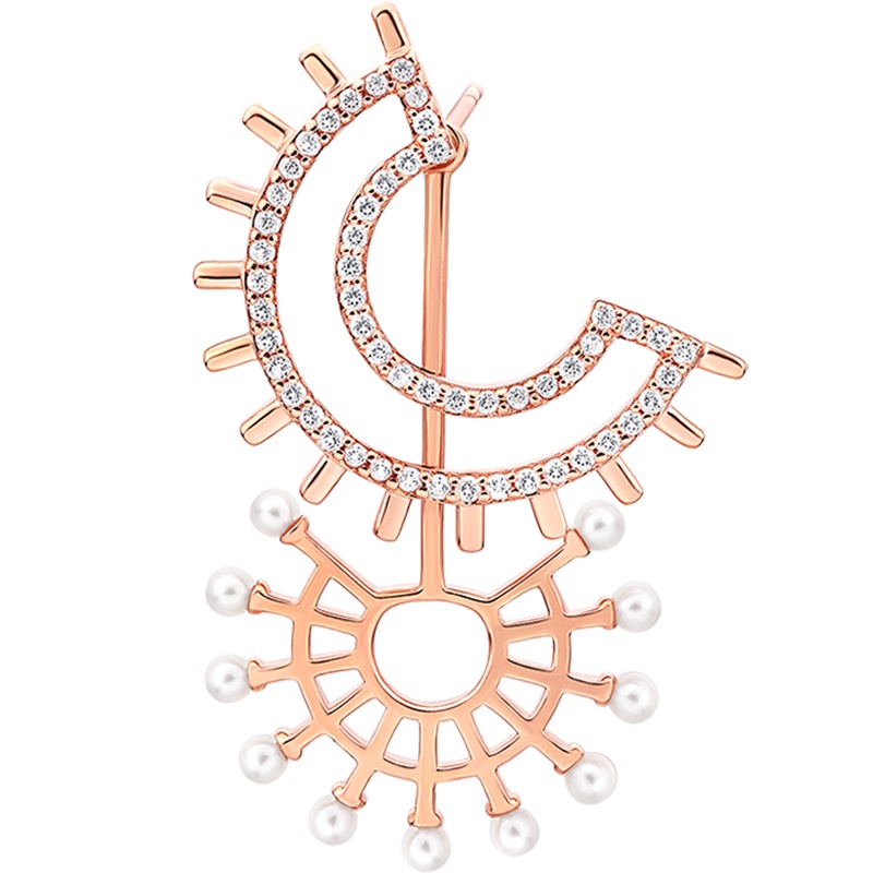 MONOLOGUE独白气质清奢玫瑰色银镶托帕石耳环耳钉生日礼物MA929