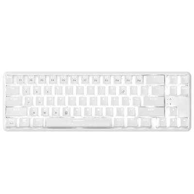 黑爵(AJAZZ)K680T有线蓝牙双模机械键盘 办公键盘 白光 68键 便携 多设备 苹果mac 白色茶轴