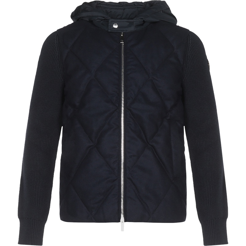 MONCLER 盟可睐 男士 羊毛/聚酰胺鹅绒连帽羽绒服针织外套 9B51300 A9418