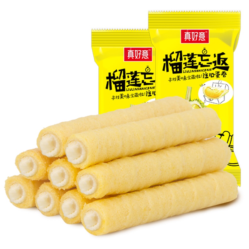 真好意榴莲注心蛋卷【222支】手工鸡蛋卷饼干零食批发24支多规格