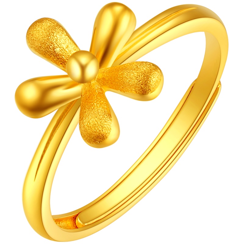 金一国囍足金精品小雏菊女款戒黄金戒指送女友浪漫礼物(计价) ABA021
