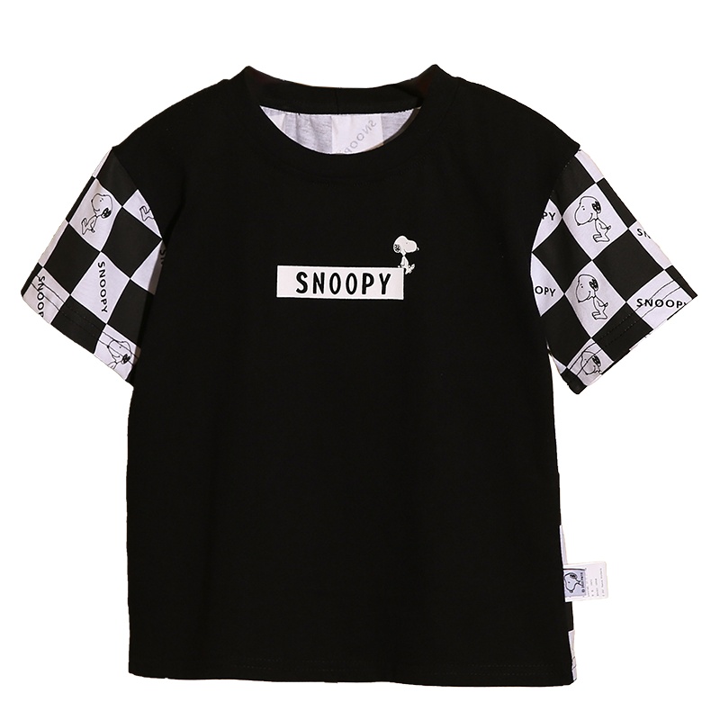 史努比SNOOPY纯棉儿童短袖T恤圆领韩版童装夏季男童半袖袖女童运动休闲学生T恤小孩卡通宝宝上衣L006T