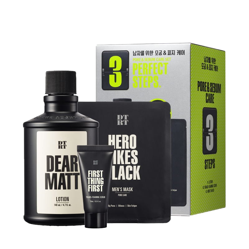 DTRT杜比丽夫男士护肤品补水平衡保湿乳套装 脸部控油补水保湿乳液 140ml+面膜 1张 25g|+洁面膏 15ml