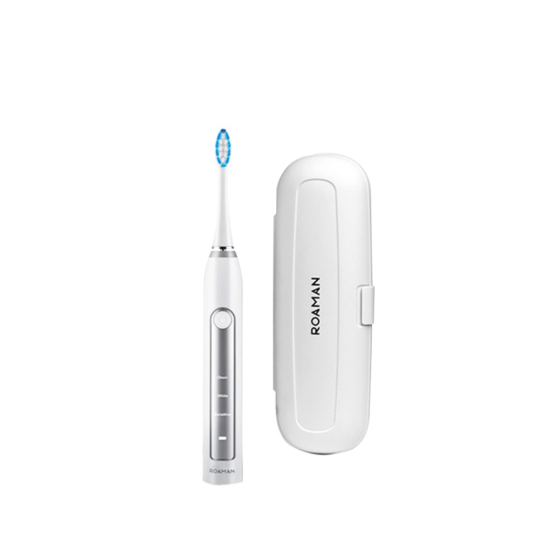 罗曼ROAMAN电动牙刷RM-ST051无线感应充电式声波震动牙刷自动家用软毛情侣电动牙刷成人儿童通用五档美白银色