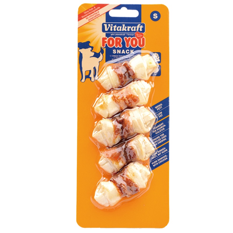 卫塔卡夫宠物狗零食犬用鸡肉卷皮结骨鸡胸肉干牛皮卷5支