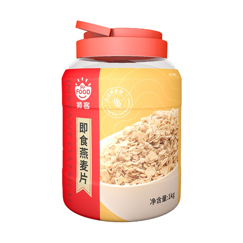 狮客 [苏宁自有品牌]即食燕麦片 1kg 原味即食速食代餐早餐饱腹 营养麦片谷物冲饮谷物 懒人餐