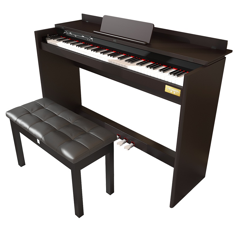 莫森(MOSEN)智能电钢琴MS-103R棕色 电子琴数码钢琴88键重度键 专业级+原装琴架+三踏板+双人琴凳大礼包