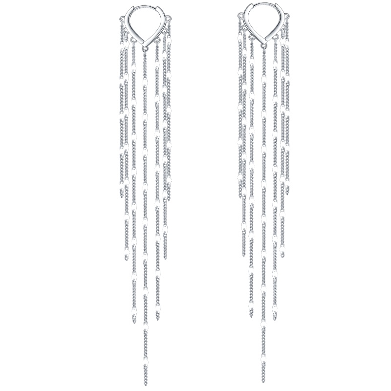 佰色传情纯银耳坠女气质耳环长款2020新款高级感网红流苏耳饰