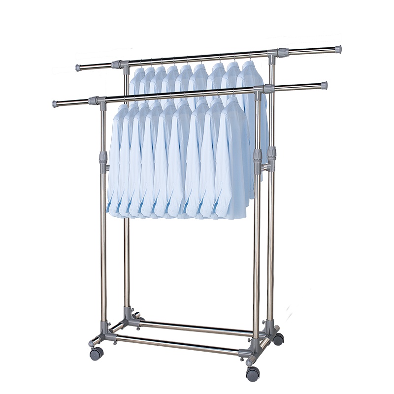 四季沐歌(MICOE) 不锈钢落地晾衣架 双杆室内伸缩晾晒架阳台户外可升降移动晾衣架