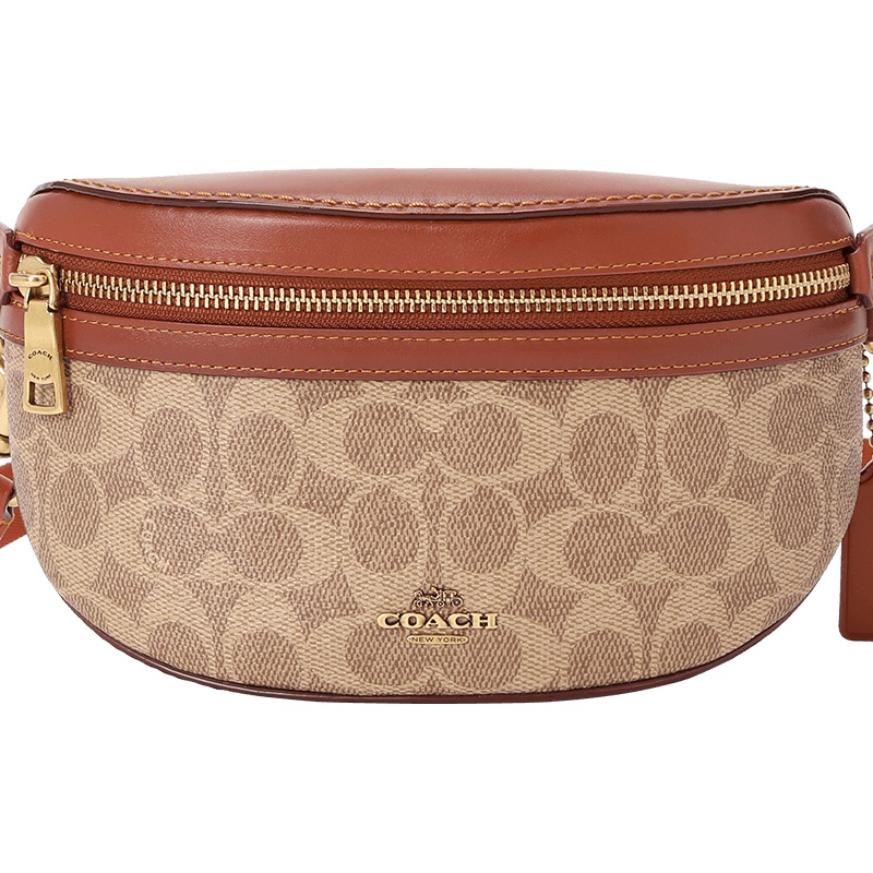 COACH\蔻驰 老花胸包/腰包 单肩斜挎包 字母马车老花