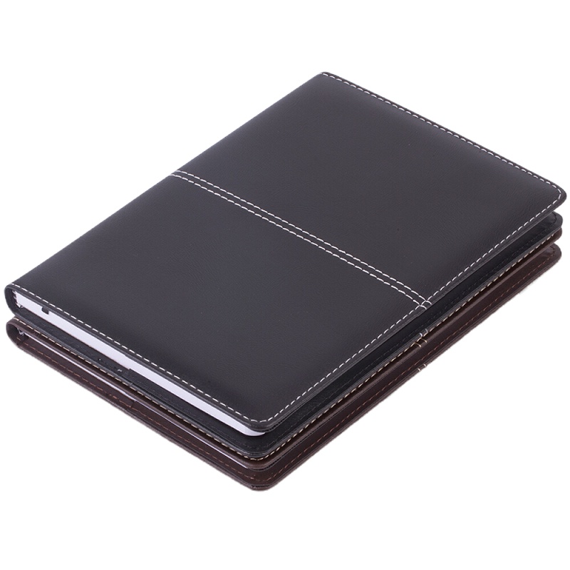 得力(deli)25K112张磨砂商务皮面本 会议记事本笔记本子文具办公用品 3324 颜色随机