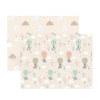 林点xpe爬行垫加厚垫子 宝宝地垫儿童地毯婴儿家用客厅超大号爬爬垫 小飞象+云朵2000*1800*10mm