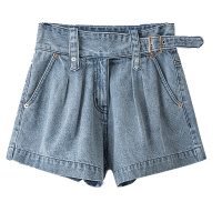 No1dara牛仔短裤女2019新款网红韩版高腰显瘦宽松直筒裤ins阔腿A字短裤女