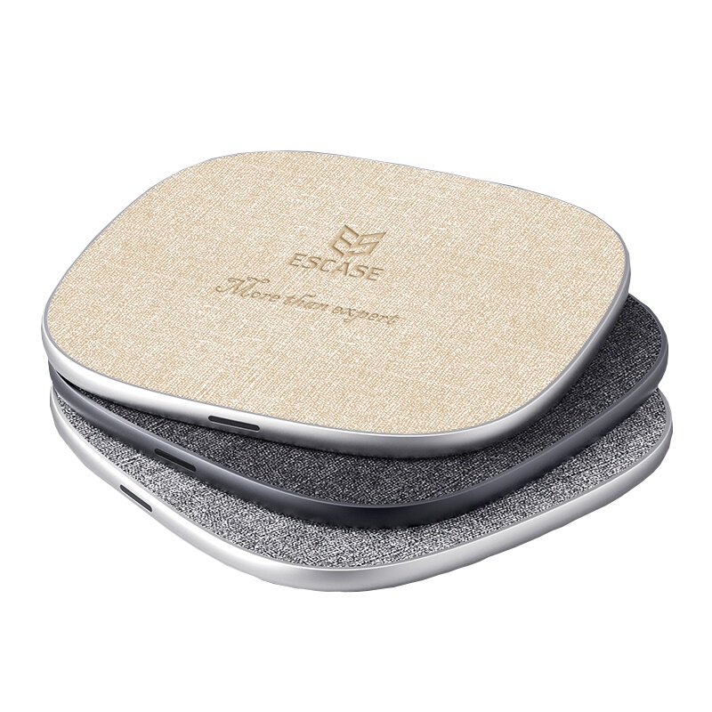 ESCASE 苹果无线充电器适用iPhone 11小米三星S9华为mate30pro锤子手机快充头通用充电座F13灰