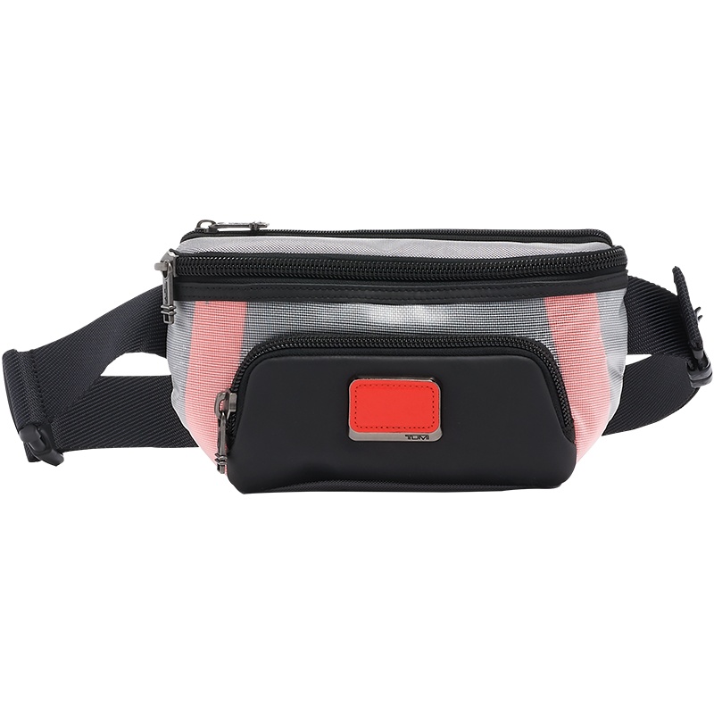 TUMI途明 ALPHA BRAVO系列 男士腰包时尚实用性斜挎包0232310GBR-灰色/亮红色