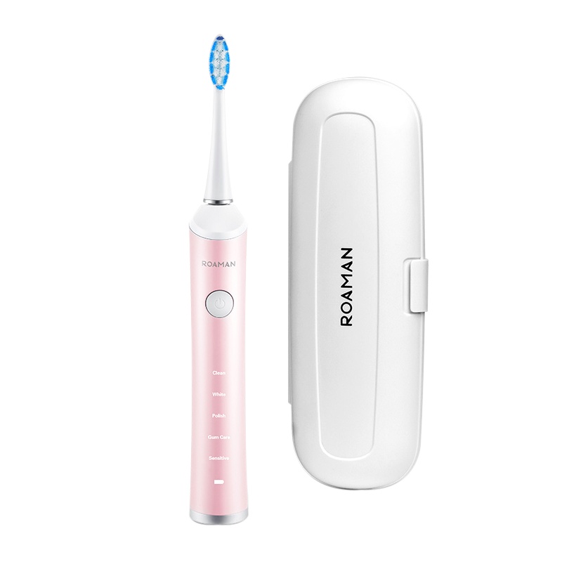 罗曼（ROAMAN） 电动牙刷ST8872 3D声波震动牙刷成人充电式五档静音美白 玫瑰粉