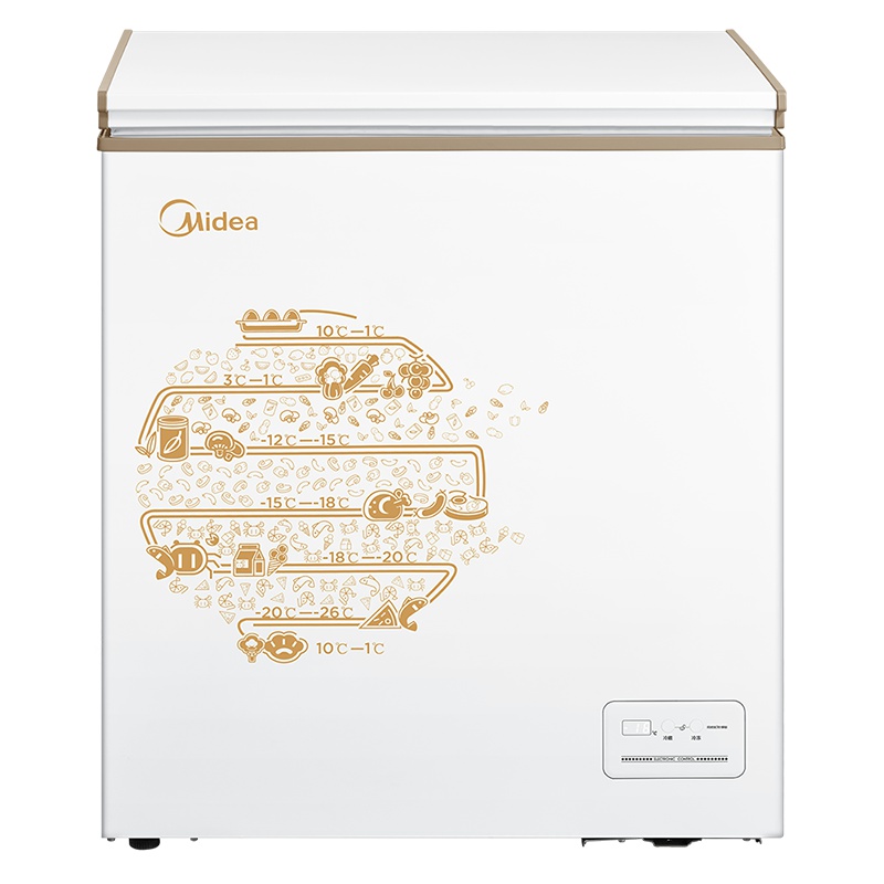 美的(Midea)143升 卧式冷柜家用冰柜 冷藏冷冻转换顶开门 小型迷你冷柜 节能低音 BD/BC-143KEM(E)