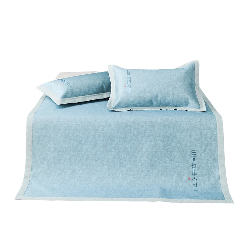 老席匠印花冰丝凉席三件套1.8m床1.5米家用空调软席子