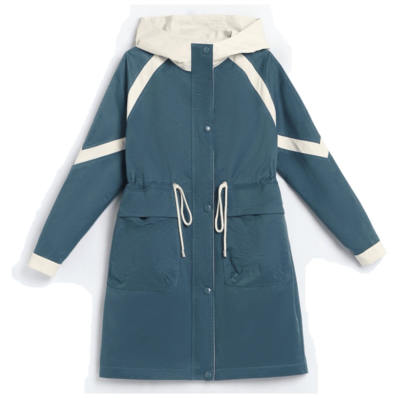 班俏BANQIAO风衣女中长款小个子2021春秋新款韩版收腰宽松休闲百搭学院风外套