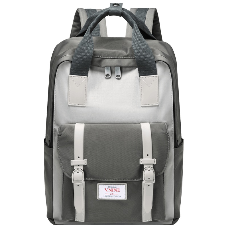 第九城（V.NINE） 双肩包女14英寸电脑包大容量防泼水中学生校园休闲书包男女情侣款背包