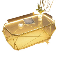 定制定制古达_简约现代茶几客厅长方形玻璃桌北欧小户型样板间家具创意灯光艺术