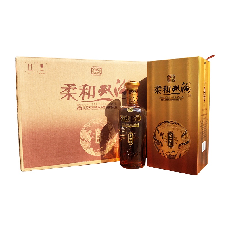 双沟 柔和双沟金装 42度 480ml*6瓶 整箱装 浓香型白酒