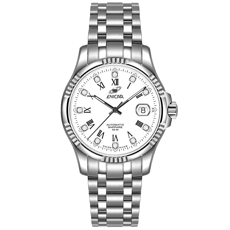 英纳格(ENICAR)精英系列时尚简约休闲商务钢带自动机械男士手表3165/50/329a