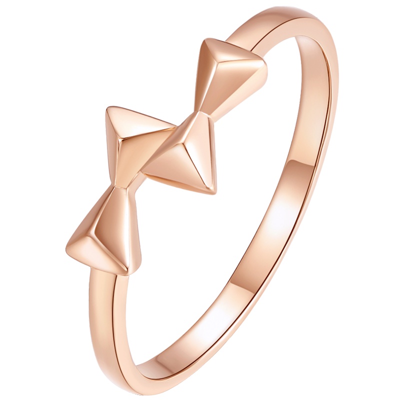 周大生 18k金蝴蝶戒指女 Au750k金女士指环 优雅时尚送女友送老婆