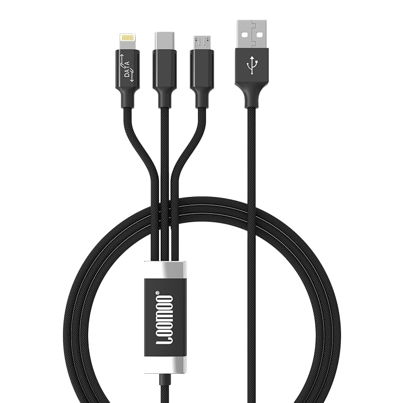 乐默 极光一拖三数据线 LCB-138 一线三用充电线105cm（单位：条）