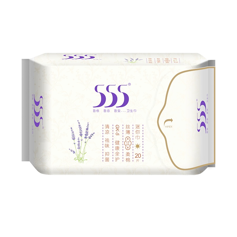 555卫生巾清凉健康棉柔亲肤迷你巾170mm20片