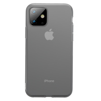 倍思 iphone11液态硅胶手机壳/保护套 苹果手机超薄防污壳 通用全包创意绒柔软壳潮防摔6.1英寸 透黑