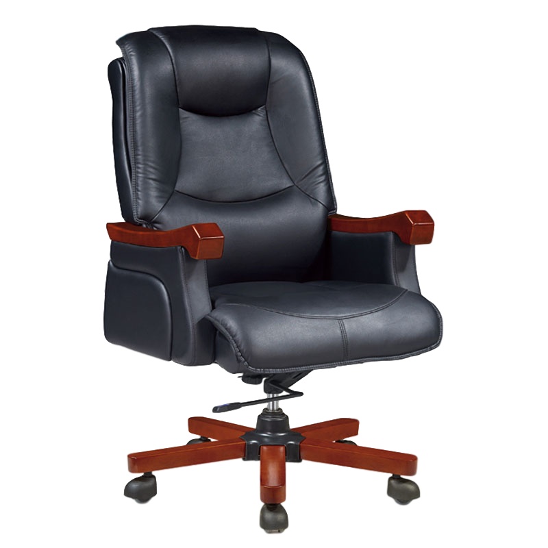 创世人 办公家具办公椅 皮艺老板椅 升降转椅 电脑椅 大班椅 实木脚椅子皮椅