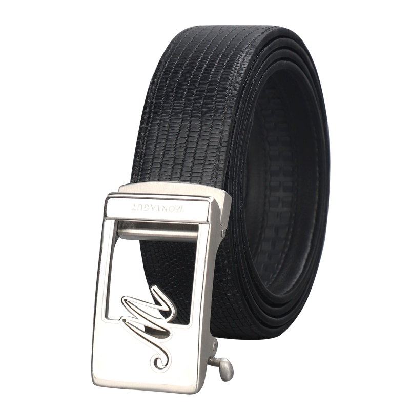 梦特娇皮带男 真皮自动扣 外穿 时尚青年 头层牛皮 男士腰带 商务休闲 中年百搭软腰带