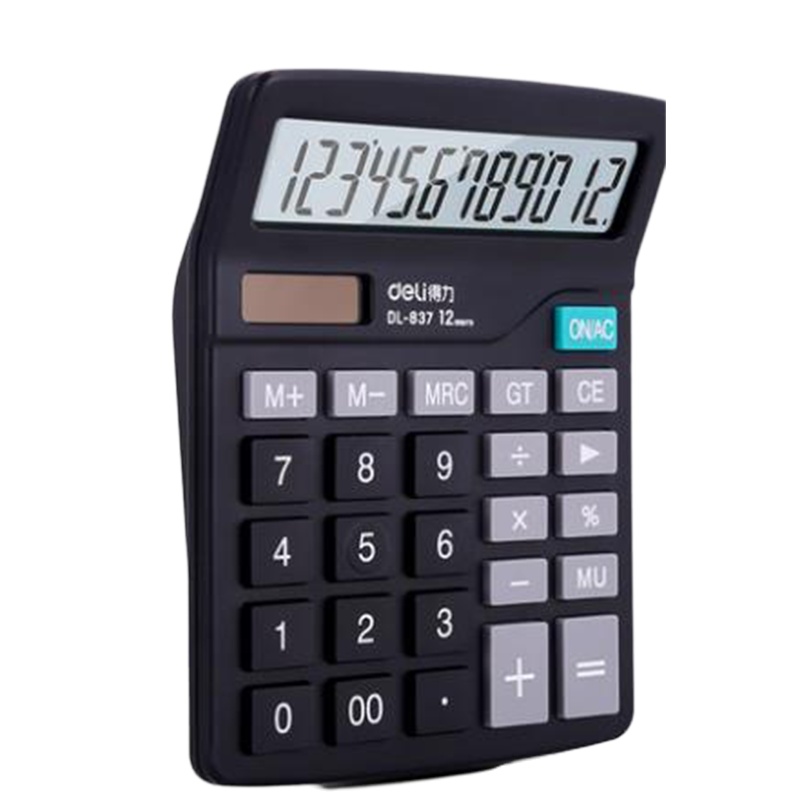 得力837计算器办公用会计专用太阳能学生用带语音