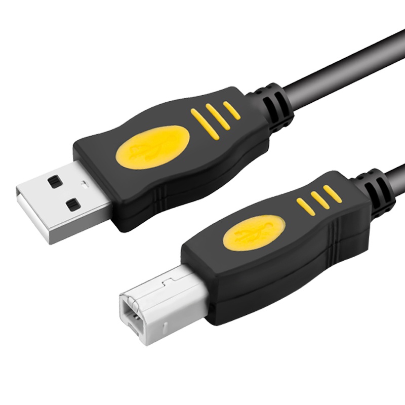 晶华 usb2.0高速方口打印线 电脑连接爱普生惠普佳能HP打印机数据线全铜连接线A公对B公 黑色1.8米 U116E