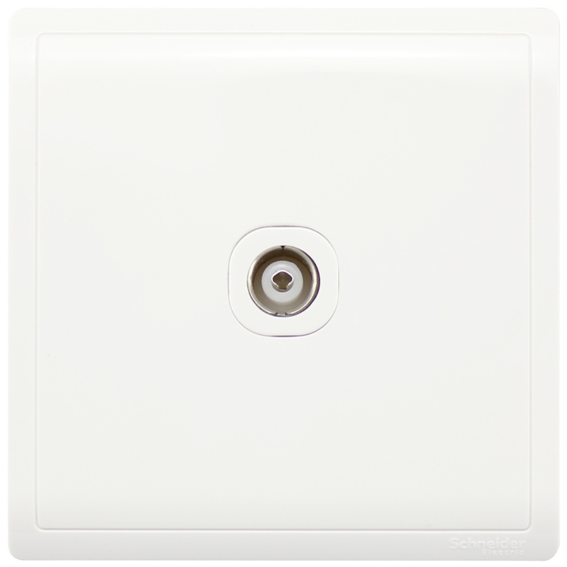 施耐德电气（Schneider Electric）开关插座 单联电视插座面板 墙壁弱电有线TV 丰尚 白色