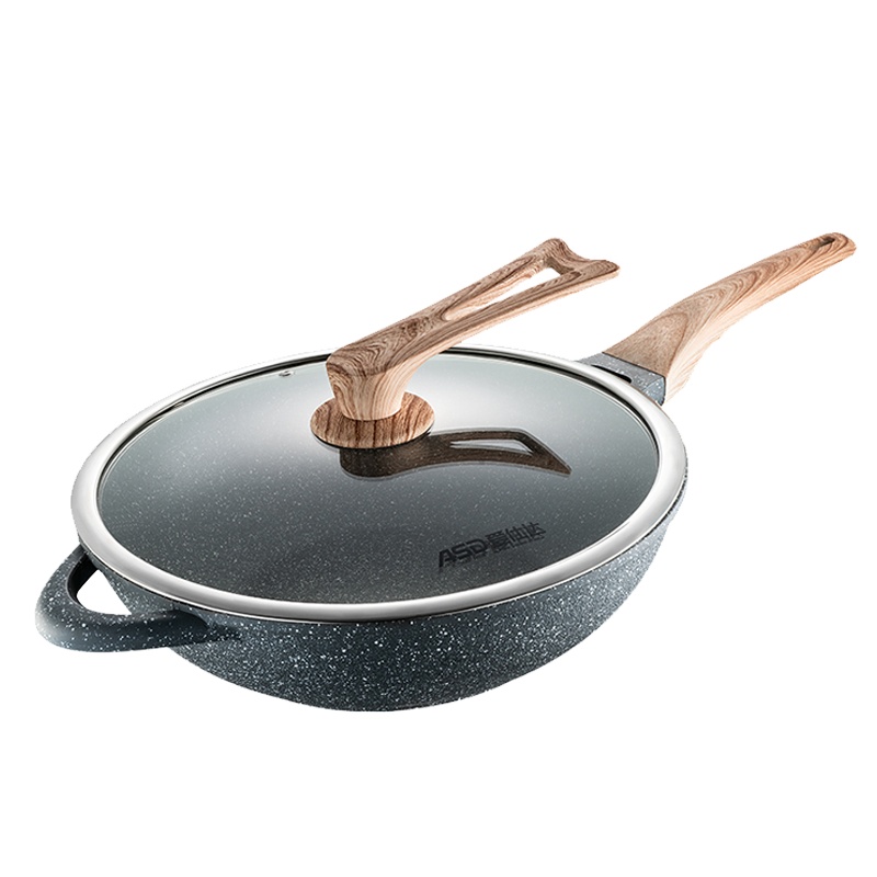 爱仕达(ASD)炒锅CL32S7WG麦饭石色不粘锅炒锅电磁炉燃气灶通用 平底锅家用专用炒菜锅 送锅铲