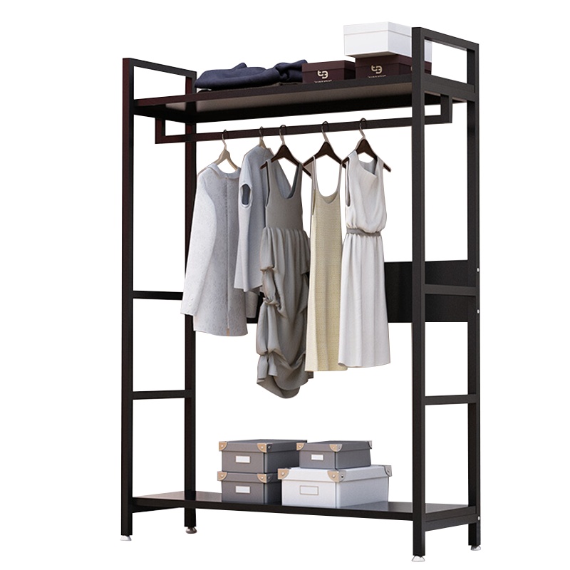 [藏书阁]服装店展示架男女装店铺货架陈列柜铁艺双层衣服架子落地式挂衣架