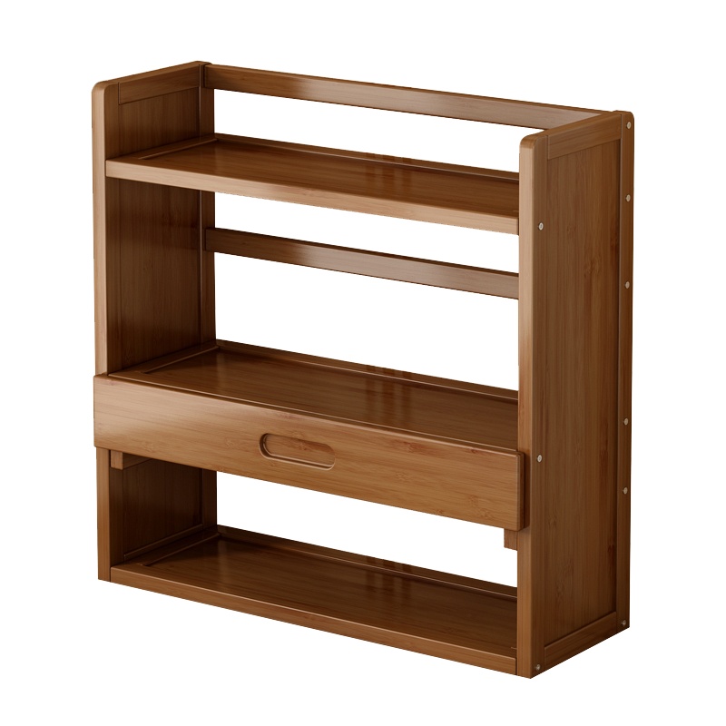 家优梦 简易桌面书架收纳置物架小型儿童书柜办公室桌上收纳多层实木落地