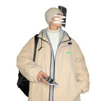 茜靓CHYLLIRN假两件棉服男2021冬季新款加厚棉衣ins港风潮流潮牌连帽棉袄外套