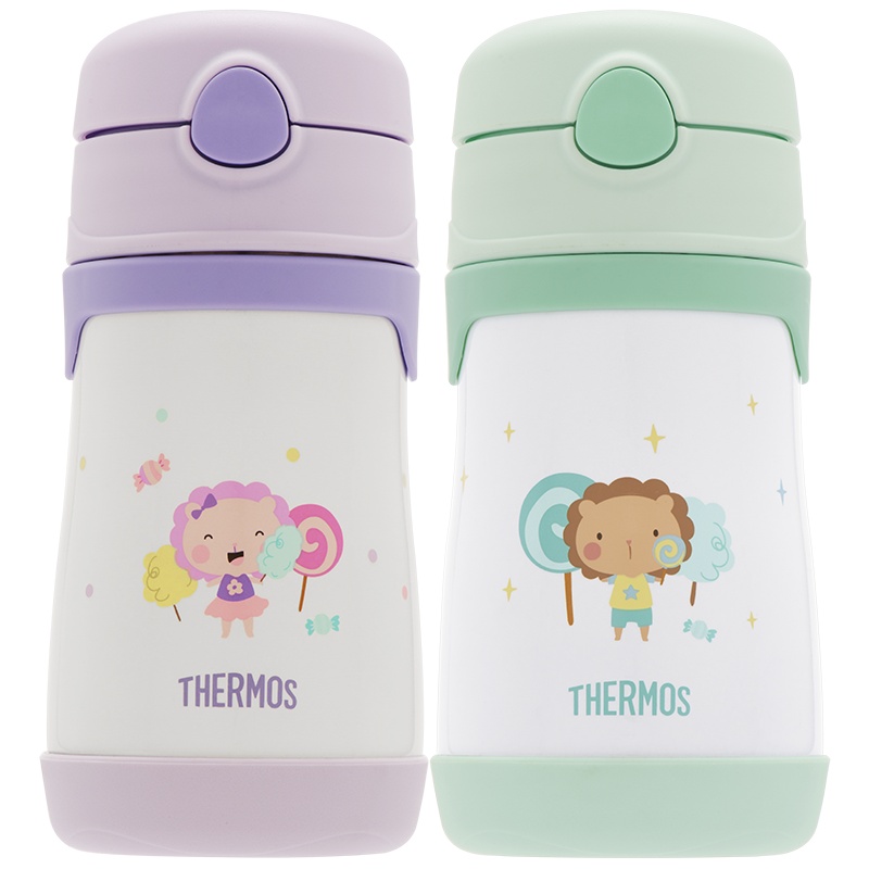 膳魔師(THERMOS)保温杯 TCKC-350儿童水杯保温吸管杯 高真空316L不锈钢便携杯夏季保冷饮水杯