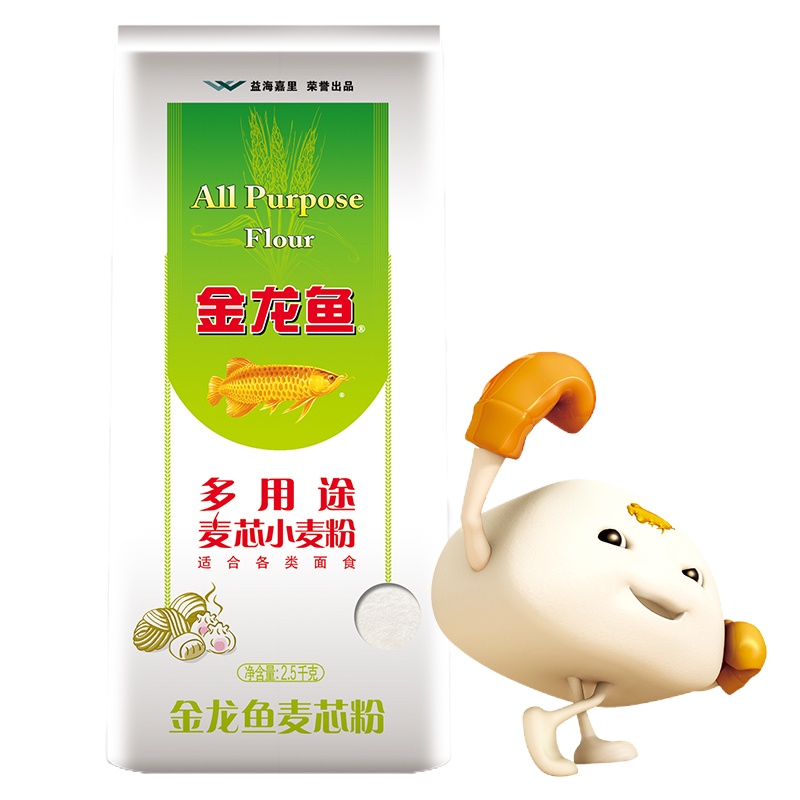 金龙鱼 多用途麦芯小麦粉面粉1kg*5袋 适合各类面食 金龙鱼麦芯粉面粉 5袋装