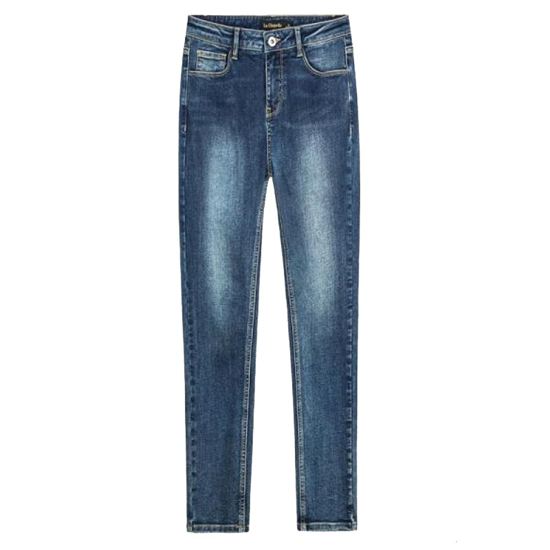 【专柜同款】上新拉夏贝尔秋冬新款修身牛仔裤高腰显瘦休闲直筒铅笔裤女10023748_709