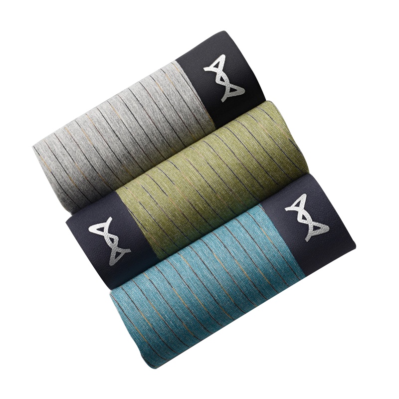 猫人内裤男款莫代尔裤头男士无痕平角裤大码条纹四角裤裤衩