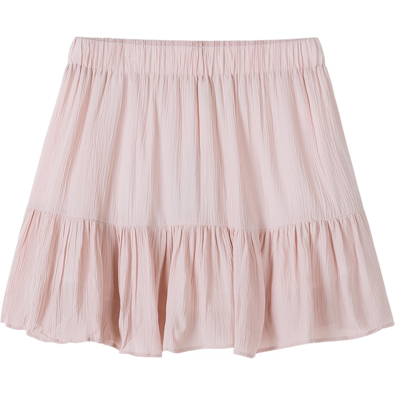 【满198减100预估价：30】Semir森马2019夏季新款半身裙女少女百褶裙学生纯色雪纺a字显瘦裙子