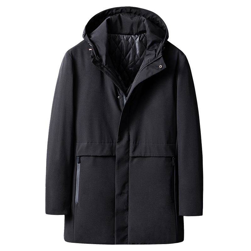 雪中飞中长款风衣2019秋季新款青年男士韩版潮流外套连帽休闲夹克 百搭