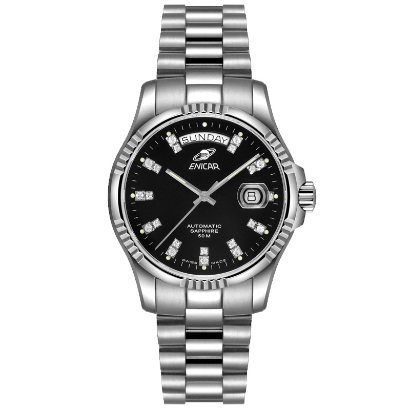 英纳格(ENICAR)精英系列时尚简约休闲商务钢带自动机械男士手表3169/50/330aB