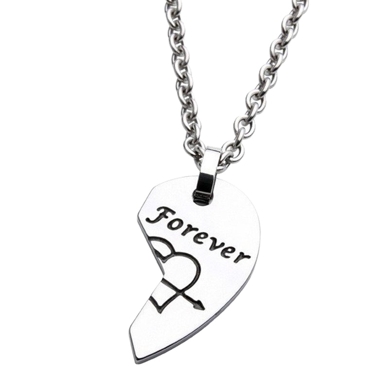 梦克拉Mkela 钨金吊坠 心相连 饰品 情侣款可选  心形