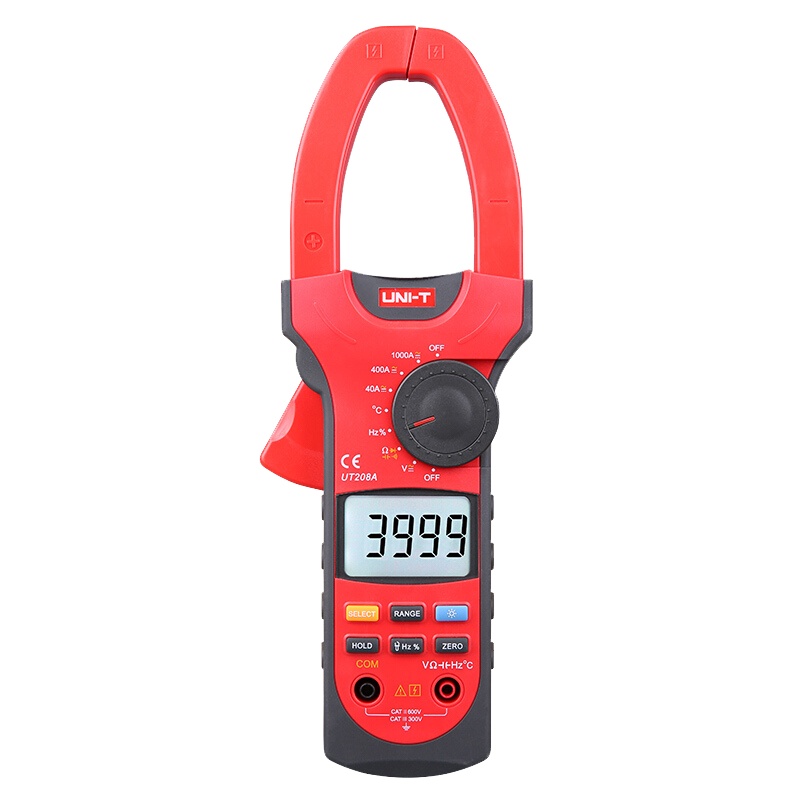 优利德(UNI-T) 1000A数字交直流钳形表 钳型万用表 UT208A