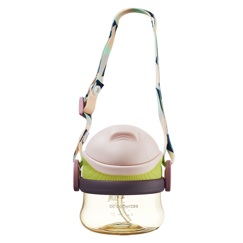 babycare宝宝学饮杯PPSU带吸管婴儿喝水杯便携防摔幼儿园儿童水杯 80ml 维尔粉 2708